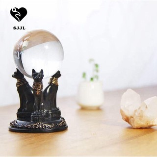 Giá đỡ quả cầu pha lê bằng nhựa resin hình mèo ai cập độc đáo để bàn trang trí