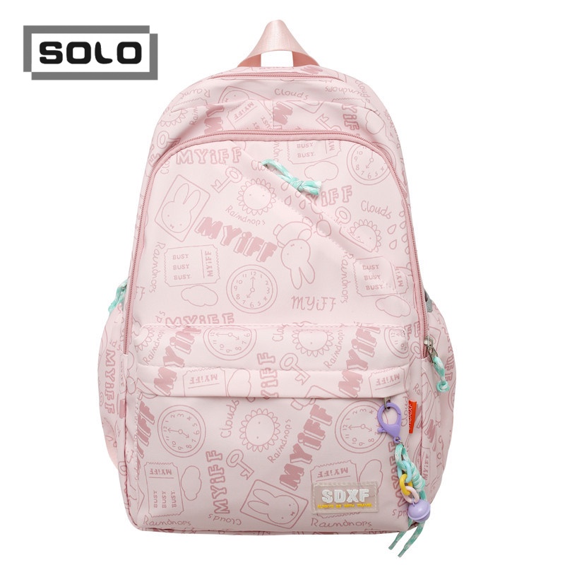 SOLO Solo Balo Nữ cặp đi học balo du lịch balo nữ da 2023  Phong cách Thời trang Stylish Thanh lịch L95S26X 37Z230911