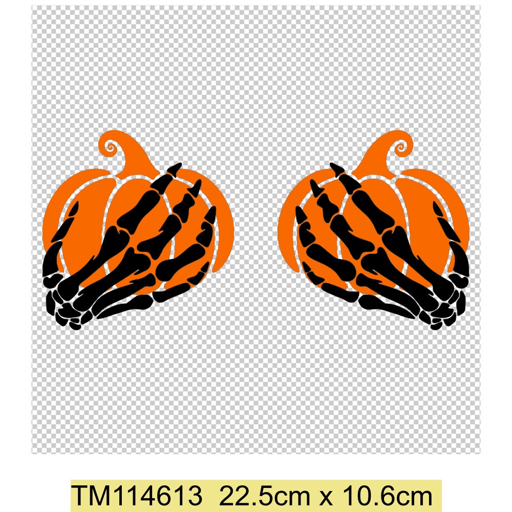 Halloween Bí Ngô Mặt Hoa Văn Ủi Miếng Dán Cho Quần Áo Halloween Truyền Nhiệt Dán DIY Trẻ Em Áo Túi Đầm