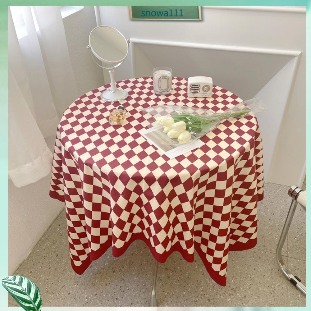 Bán buôn Checkerboard Khăn Trải Bàn Vintage Lưới Đơn Giản Thiết Thực Cho Hình Chữ Nhật Tròn
