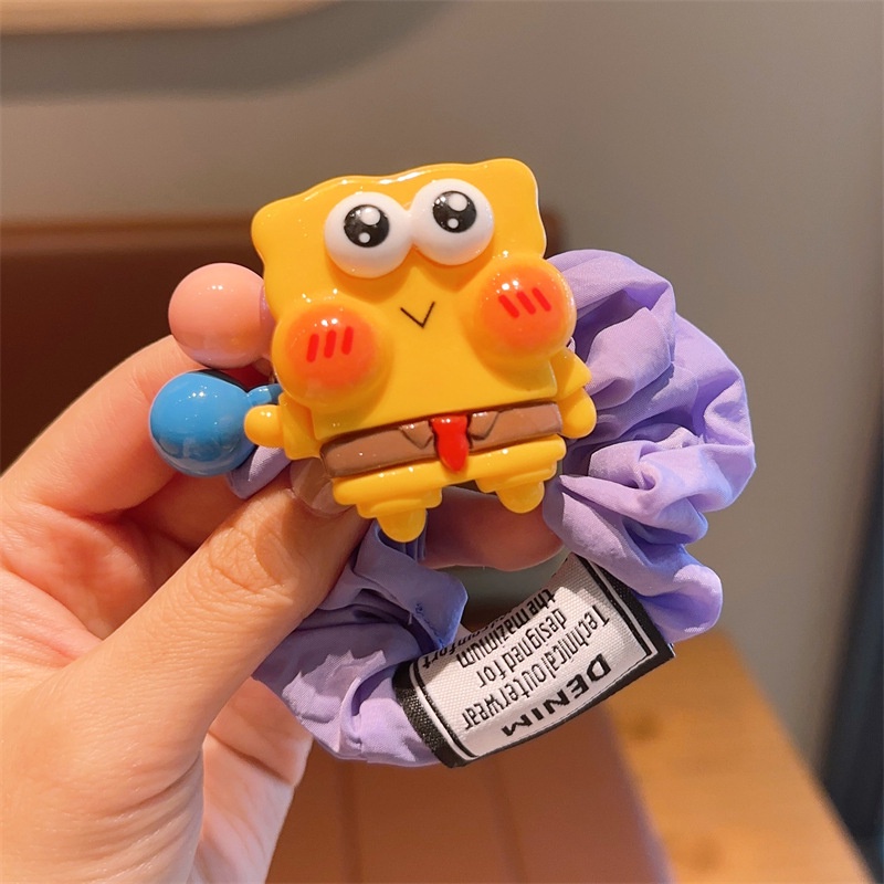 2023 cartoon ponytail scrunchy hair band spongebob squarepants cao su