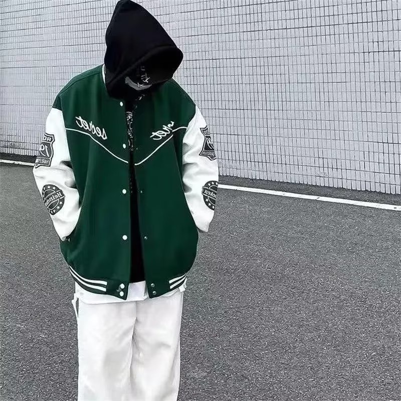 Áo Khoác Bóng Chày oversize Phong Cách Đường Phố Mỹ Cá Tính Cho Nam