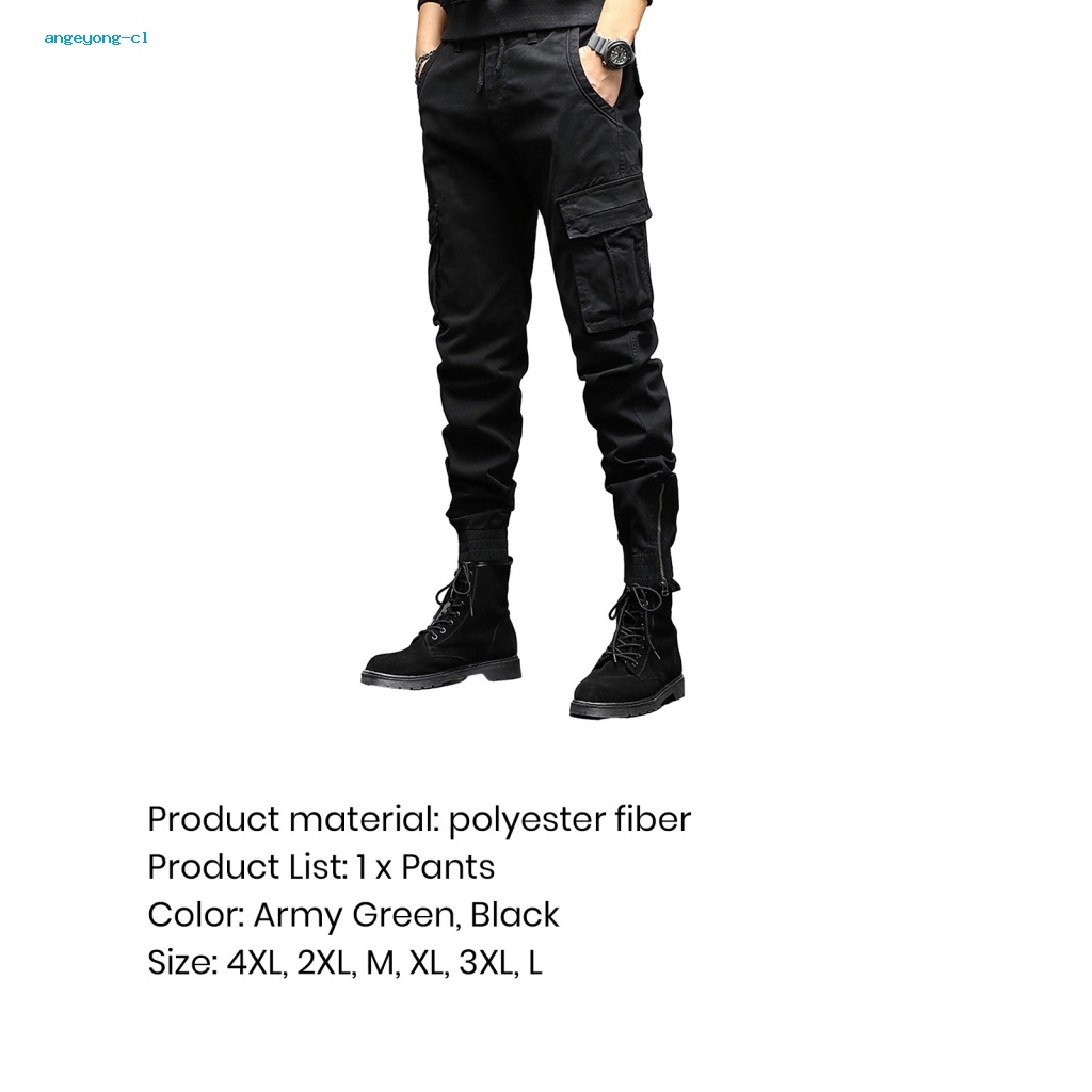 Quần Dài Lưng Thun Nhiều Túi Đa Năng Màu Sắc Thời Trang Đường Phố Cho Nam