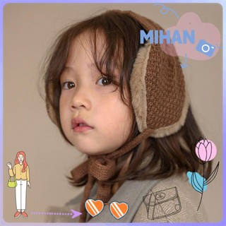 Mihan1 bịt tai dệt kim dày dặn di động bé trai cô gái bảo vệ lạnh có dây đeo tai-muffs