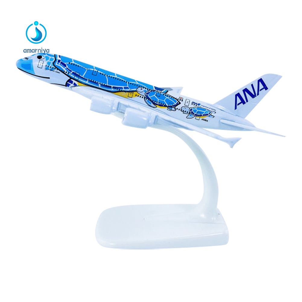 Mô Hình Máy Bay Mini AMAR 1 / 500 ANA A380 Chất Liệu Hợp Kim
