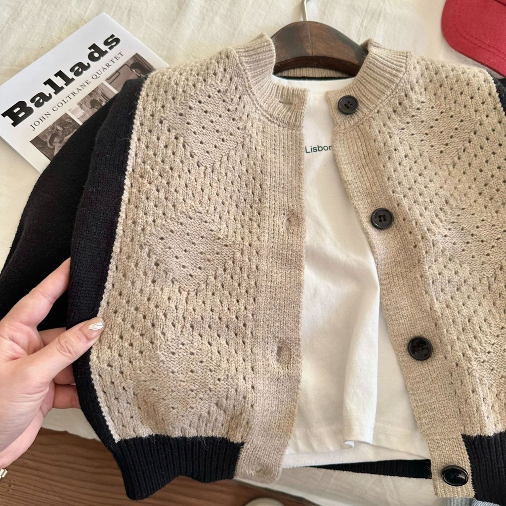 Áo Len Cổ Tròn Màu Trơn Phong Cách Hàn Quốc Mới Cho Bé Trai