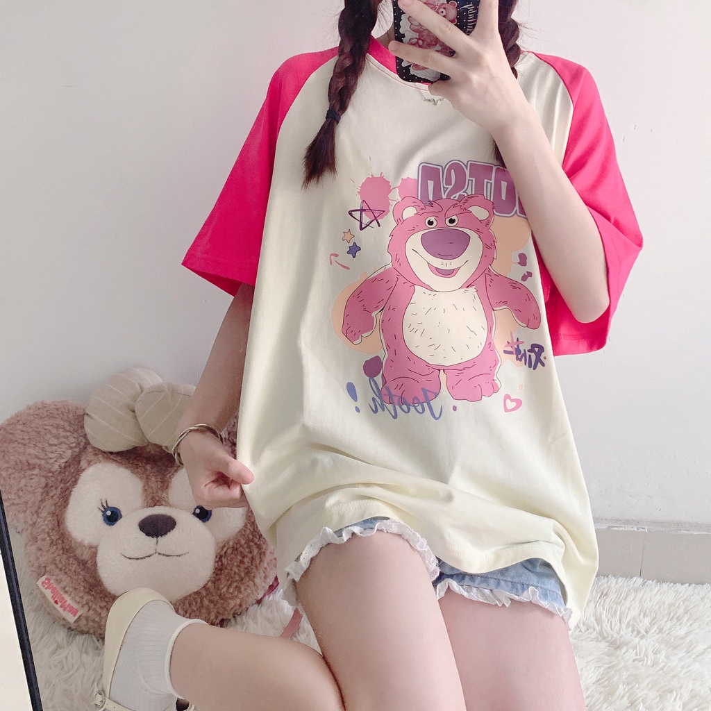 NRVP Áo Thun 100% Cotton Tay Ngắn Dáng Rộng Thời Trang Hàn Quốc Cho Nữ