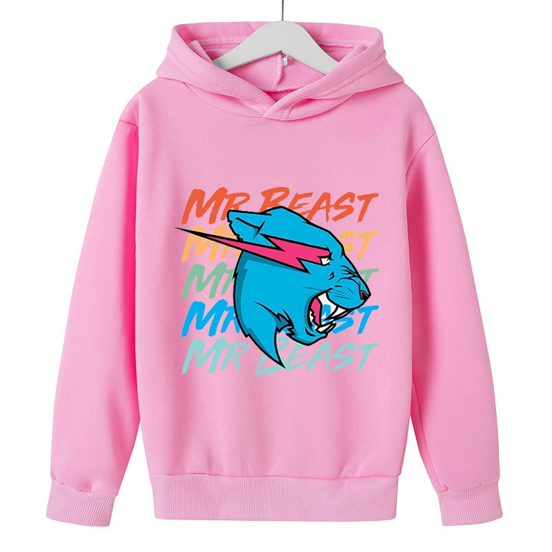 Áo Hoodie Tay Dài In Hình Mr Beast Dễ Thương Cho Bé 3-15 Tuổi