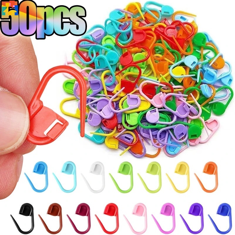 Set 50 Kẹp Nhựa Đánh Dấu Nhiều Màu Sắc Dùng Để Đan Len