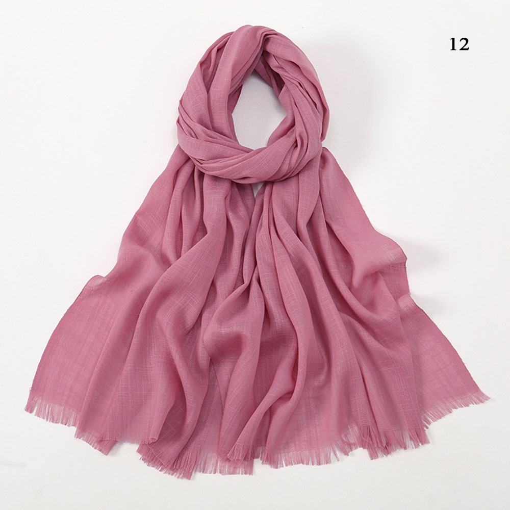 Khăn Trùm Đầu Bằng Cotton Mềm Mại Màu Trơn Đa Năng Phong Cách Hồi Giáo