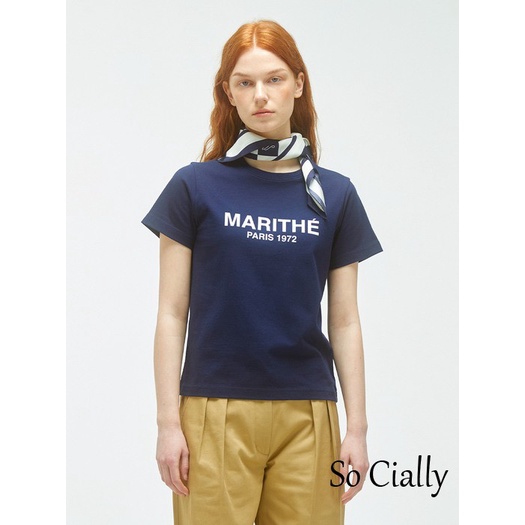 Áo Thun Ngắn Tay In LOGO Marithe Francois Thời Trang Mùa Hè Hàn Quốc