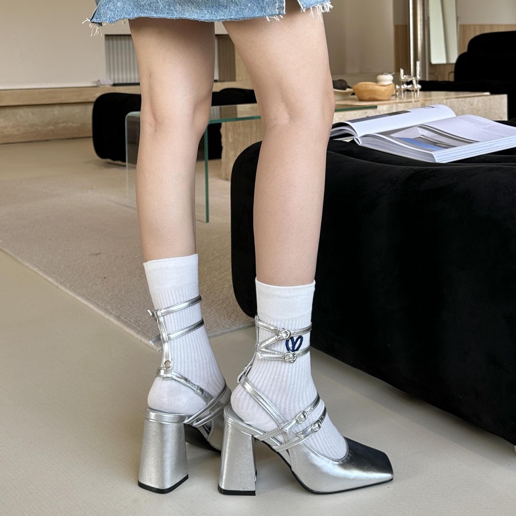 Sandal Cao Gót Mũi Vuông Thiết Kế Mới Thời Trang Mùa Hè 2023 Dành Cho Nữ