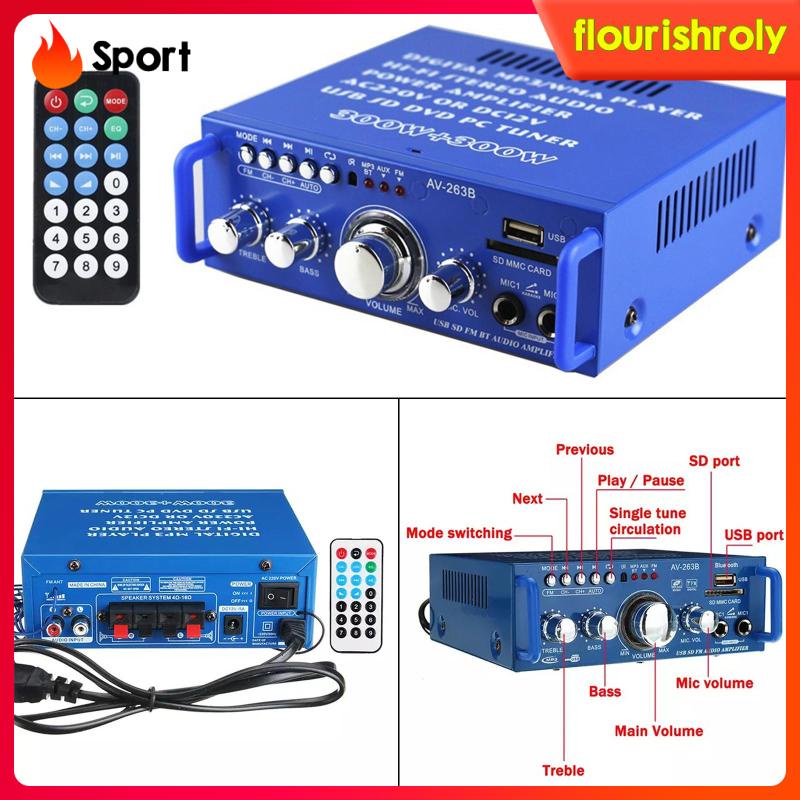 Bộ Khuếch Đại Âm Thanh HIFI 600W Mini Bluetooth 5.0 Kèm Điều Khiển Từ Xa