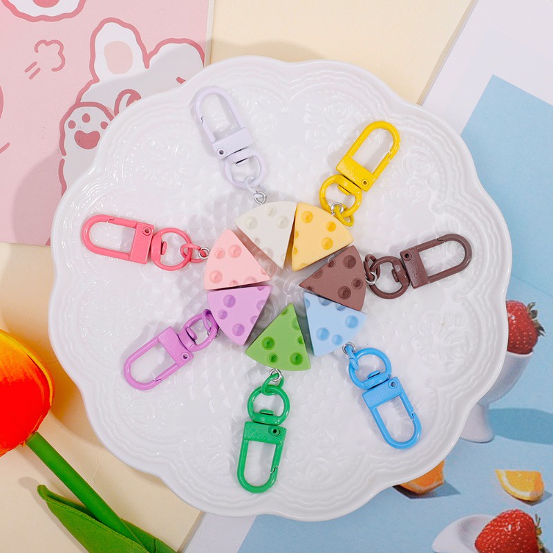 Móc Khóa Hình Phô Mai Mini Nhiều Màu Đáng Yêu