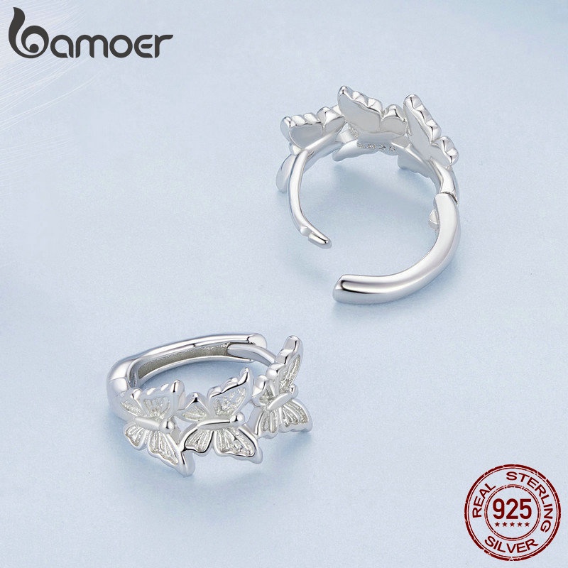 Bamoer Bông Tai Mạ Bạc 925 Hình Bướm Thời Trang Cho Nữ