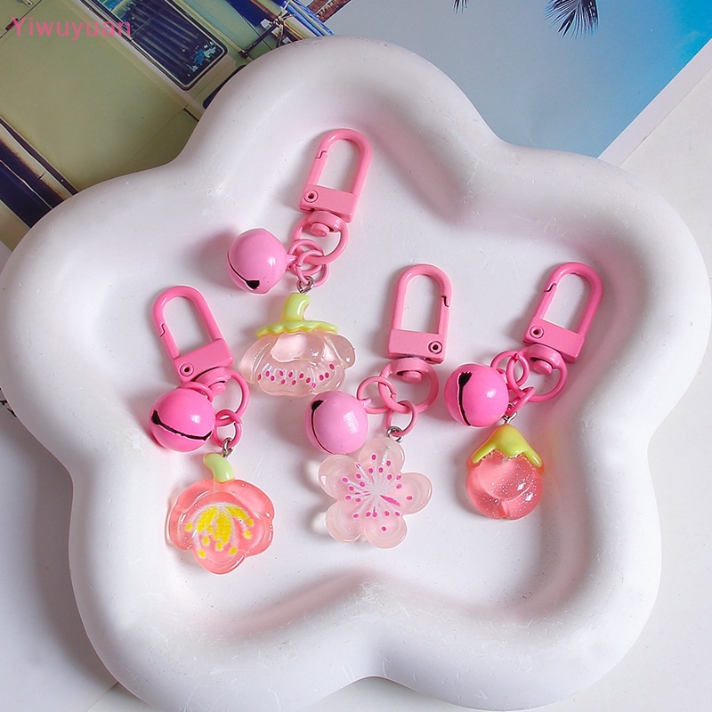 Móc Khóa Hình Hoa Anh Đào Bằng Nhựa Resin Dễ Thương Đơn Giản Thời Trang Trang Trí Túi Xách / Xe Hơi Mới