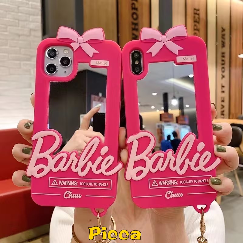 Ốp Điện Thoại Gắn Gương Trang Điểm Hình Nơ 3D Cho IPhone 11 12 14 13 Pro Max XR 7 8 Plus X XS Max 7Plus SE 2020