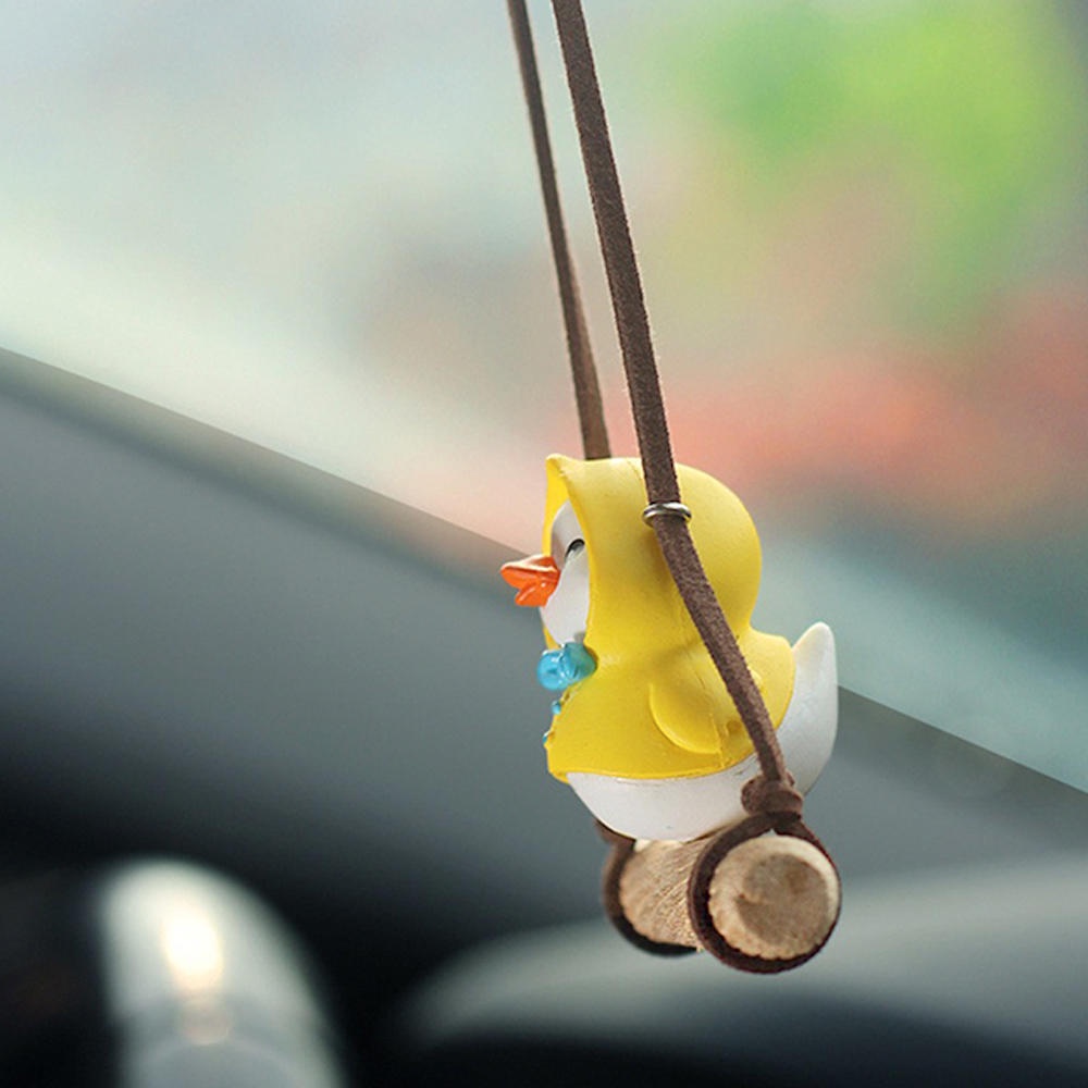 Phụ Kiện Treo Trang Trí Xe Hơi Hình Chú Vịt Xích Đu Đáng Yêu