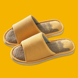 Dép Cotton Lanh Đi Trong Nhà Đế Dày Thấm Hút Mồ Hôi Chống Trượt Cho Nam Và Nữ