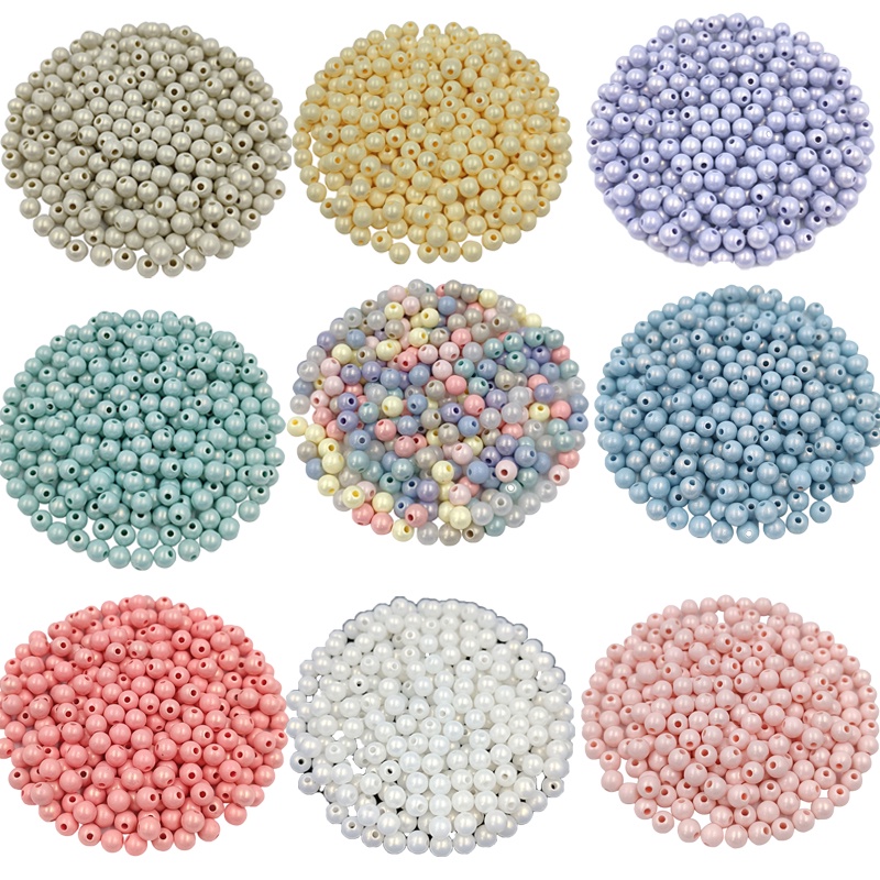 Set 100 Hạt Xỏ Lỗ 6mm Màu Sắc Macaron Dùng Để Làm Đồ Trang Sức Thủ Công