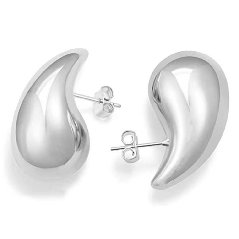 Bông Tai Bằng Thép Không Gỉ Mạ Vàng 18k Hình Giọt Nước Thời Trang