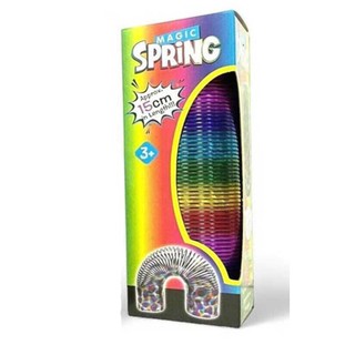 Large Rainbow Magic Spring Fun Toy Stretching 10m Bouncing Rainbow Coil 15cm