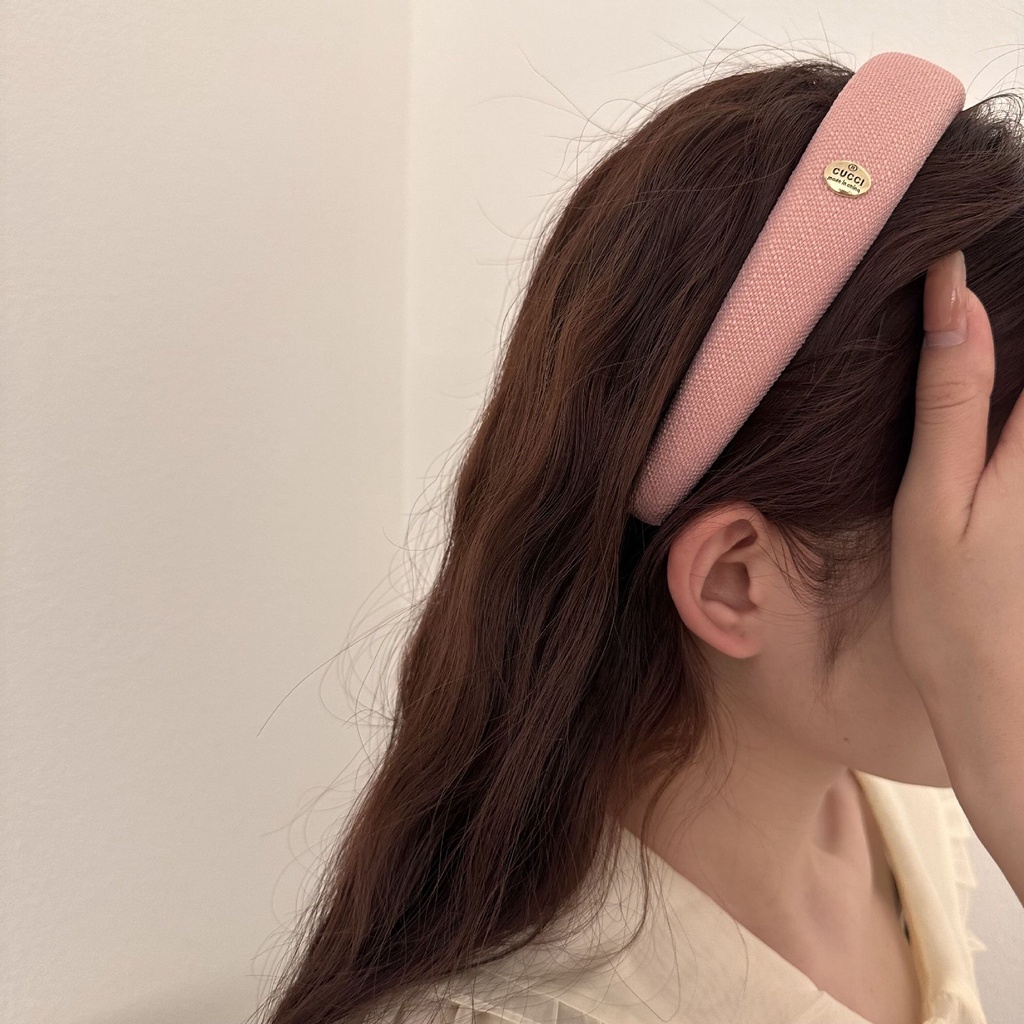 Băng Đô Cài Tóc Bằng Xốp Màu Hồng Phong Cách Pháp