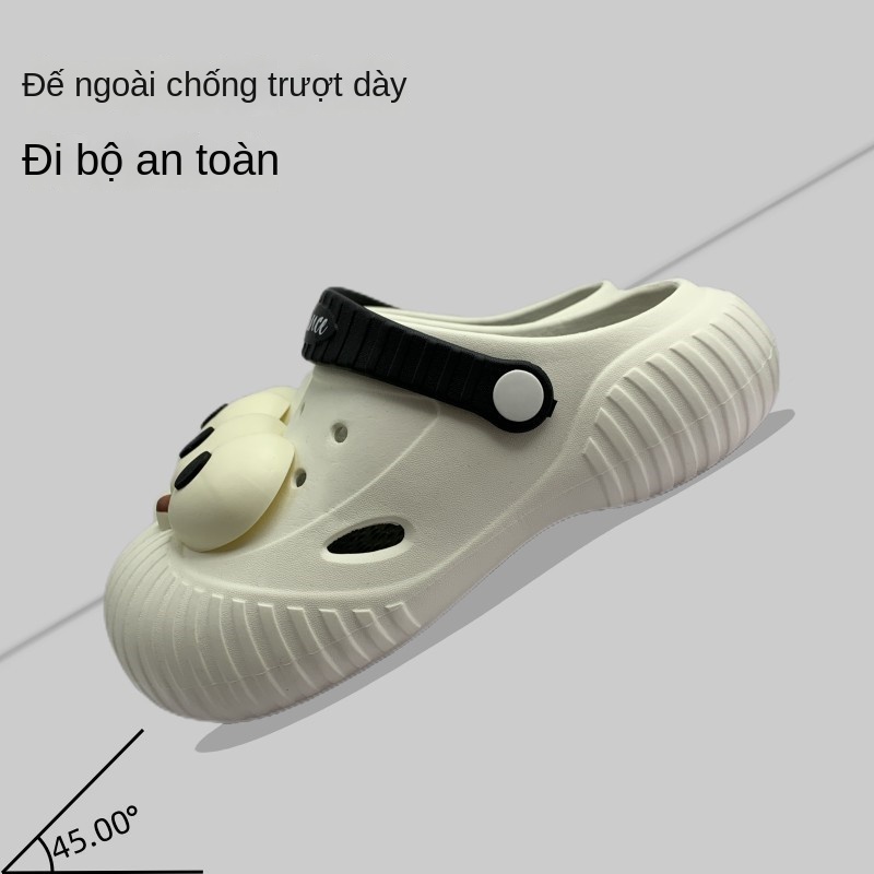 Dép Bít Mũi Chống Trượt Có Lỗ Thoáng Khí Hình Chú Chó Mắt To Dễ Thương Thời Trang Đi Biển Mùa Hè Cho Cặp Đôi