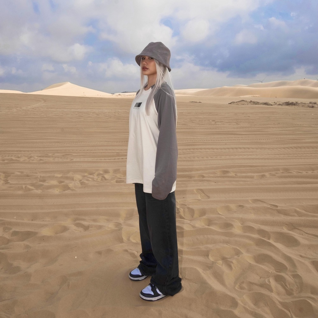 Áo Heyyou! Hidden Code Cream/Gray Long Sleeve