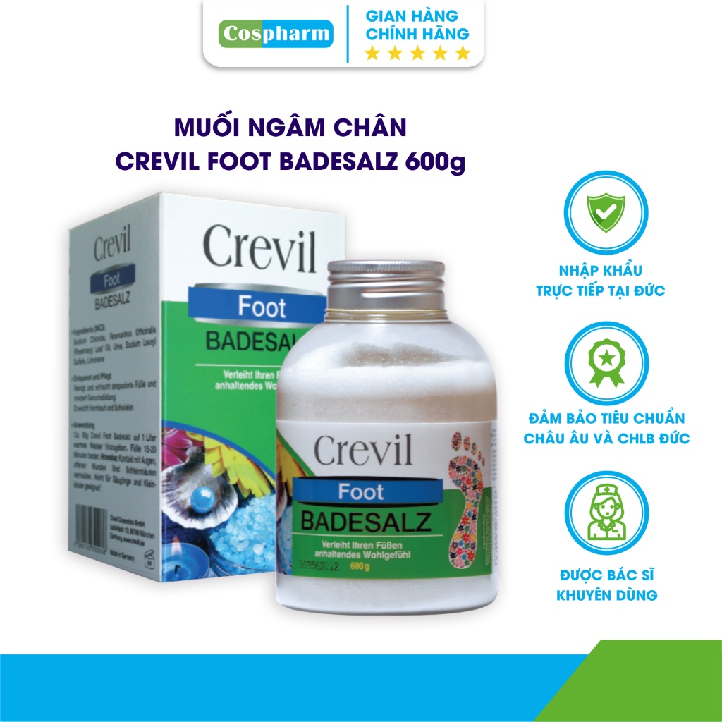 Muối Ngâm Chân Cho Người Bị Đau Nhức Xương Khớp, Mất Ngủ Crevil Foot Badesalz 600g #helenngocshop #skincare