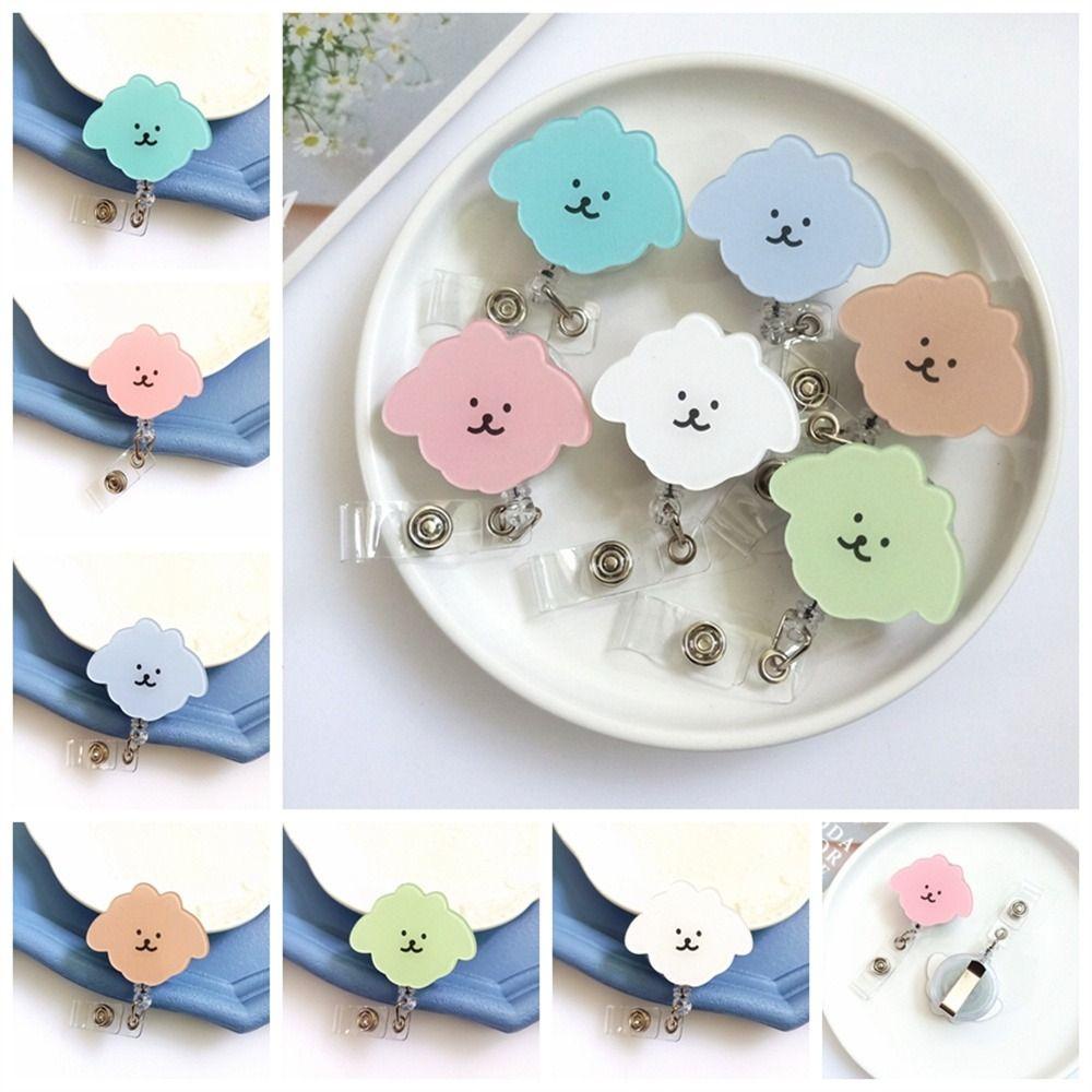 Lanfy Giá Đỡ Huy Hiệu Cài Áo / Thẻ Tên Bằng acrylic Hình Cún Hoạt Hình Sáng Tạo Dễ Kéo Cho Văn Phòng / Trường Học