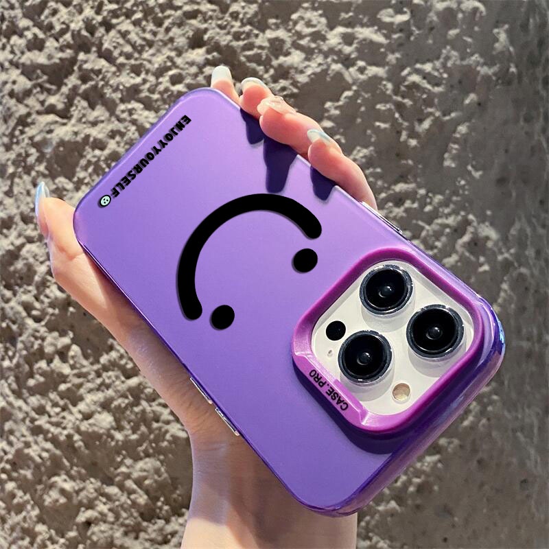 Ốp Điện Thoại Cứng Mặt Nhám Hình Mặt Cười Đơn Giản Cho iphone 11 12 13 14 Pro Max 14plus ip 11promax 12promax 13promax