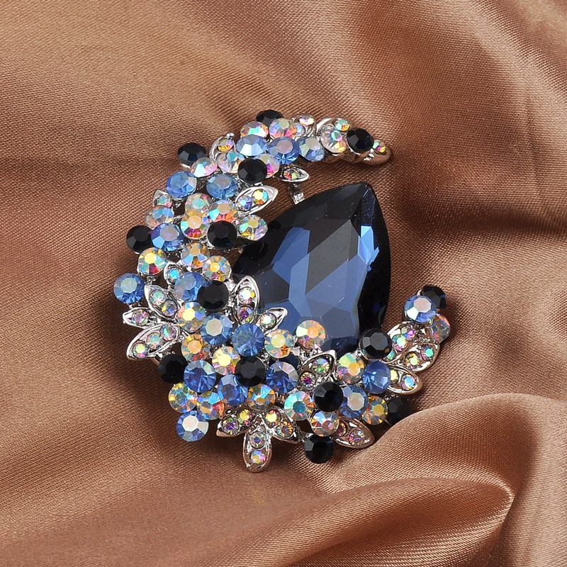 Sang trọng thanh lịch nam nữ khí chất pha lê mặt trăng trâm trang sức phụ kiện cá tính lady atmosphere pin brooch cho phụ nữ