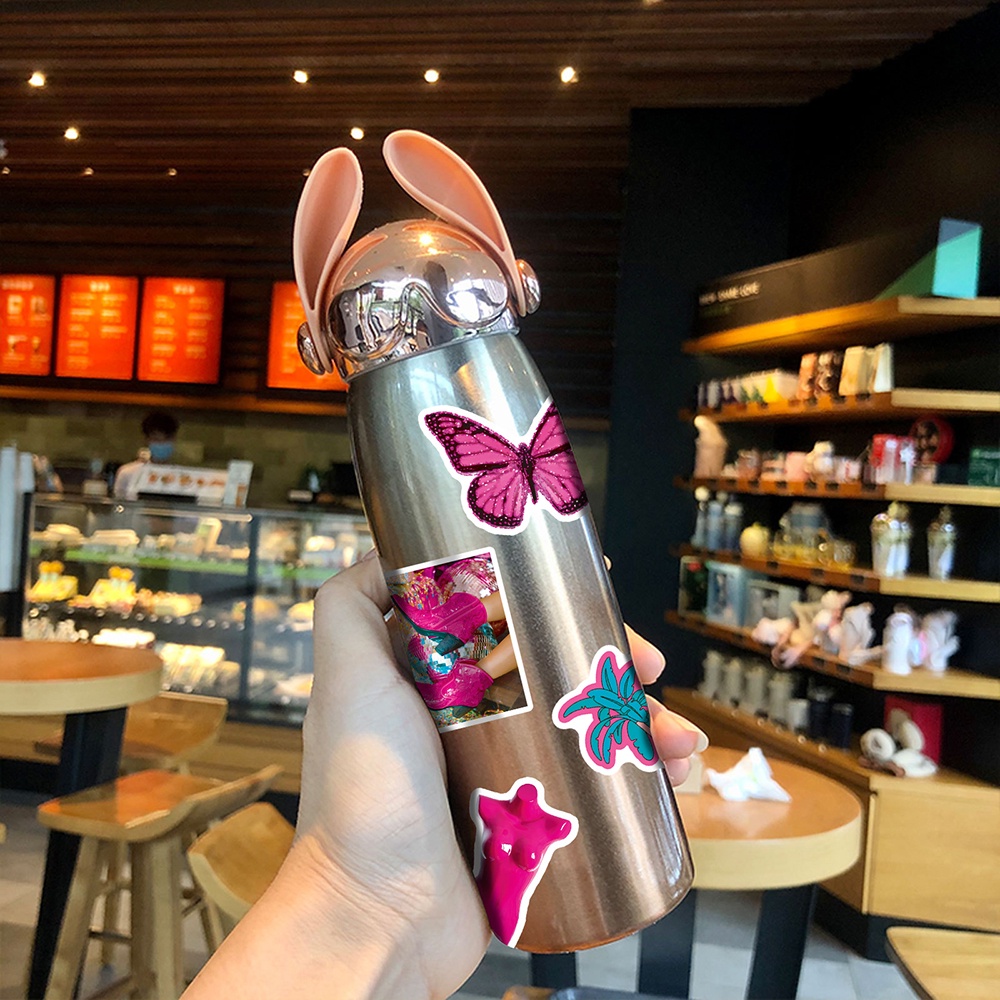 50 cái / bộ barbie style graffiti sticker pink girl vali máy tính cốc nước không thấm nước decal dán đồ chơi trang trí