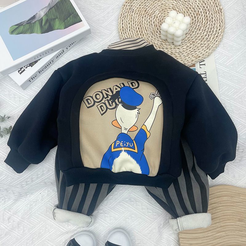Boy's hoody fleece-lót dày quần áo mùa đông trẻ em mới cao cổ trẻ em mùa đông trẻ em hàn quốc-phong cách mùa đông