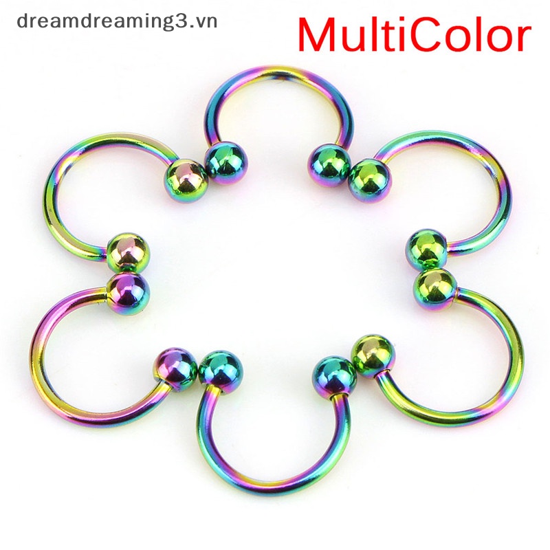 10 cái thanh hình móng ngựa bằng thép không gỉ lip nose septum ear ring stud set.