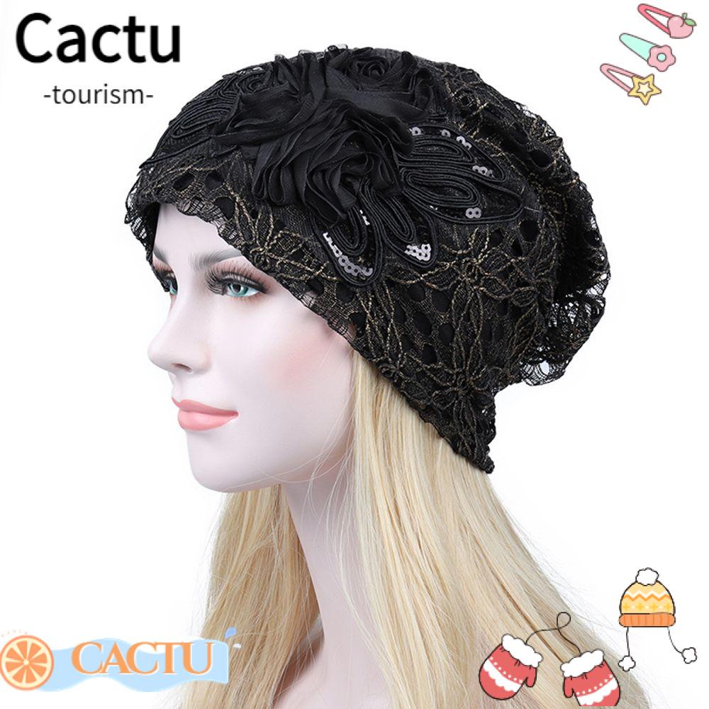 Cactu mũ mái vòm thời trang ung thư mũ chemo ren hoa quấn đầu