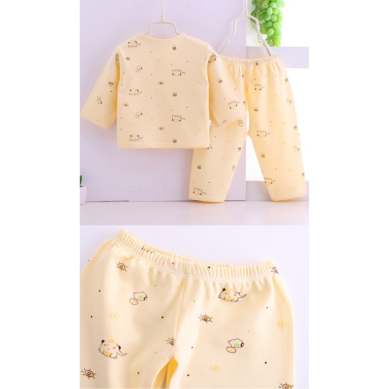 * * Bộ Đồ Ngủ Hai Mảnh Bằng cotton Nguyên Chất Cho Bé Sơ Sinh