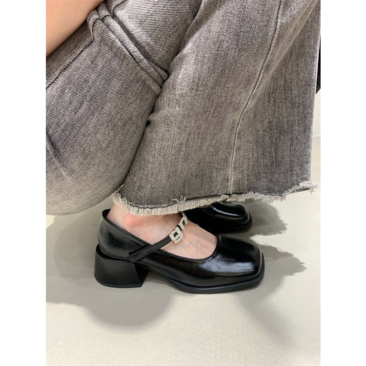 Giày Cao Gót Mũi Tròn Phong Cách Hàn Quốc Cho Nữ Sinh