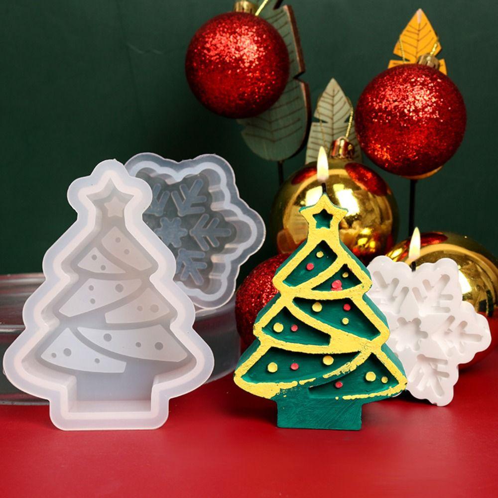 Mioshop Khuôn silicone Làm Nến Xà Phòng Hình Cây Thông Giáng Sinh diy Noel