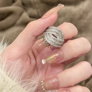 1 chiếc kim cương dát zircon vòng mở mắt niche ánh sáng phong cách sang trọng thiết kế cảm giác vòng ngón tay trỏ tính khí đồ trang sức tay cao cấp