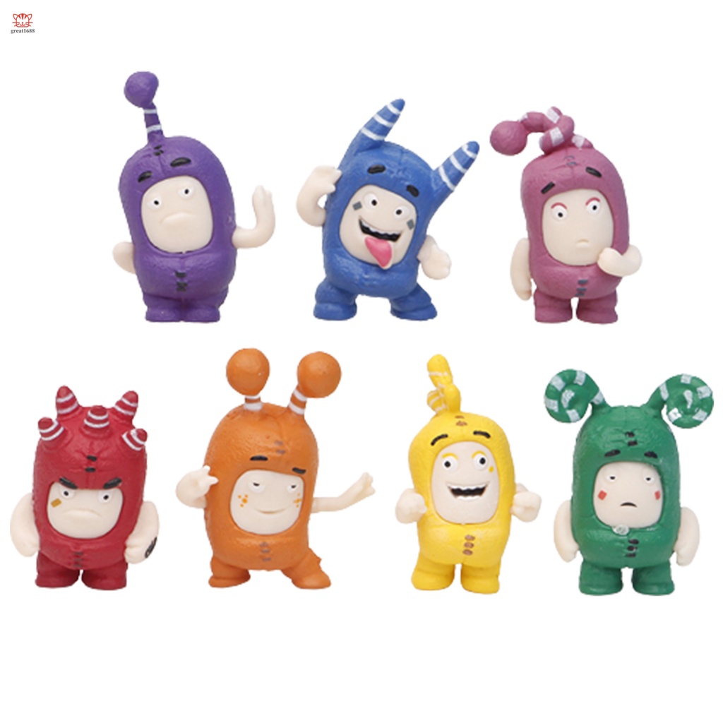 Oddbods hình đồ chơi hình hành động quà tặng đồ chơi cho trẻ em trang trí sinh nhật 7 cái