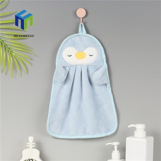 Khăn lau tay HEALMEYOU bằng sợi micro dày dặn thấm hút tốt in họa tiết hoạt hình dễ thương cho bé