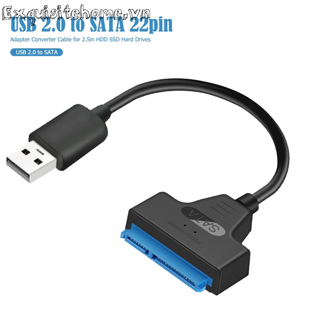 Cáp chuyển đổi bộ chuyển đổi usb 2.0 sang sata 22pin cho ổ cứng ssd 2,5 inch hdd