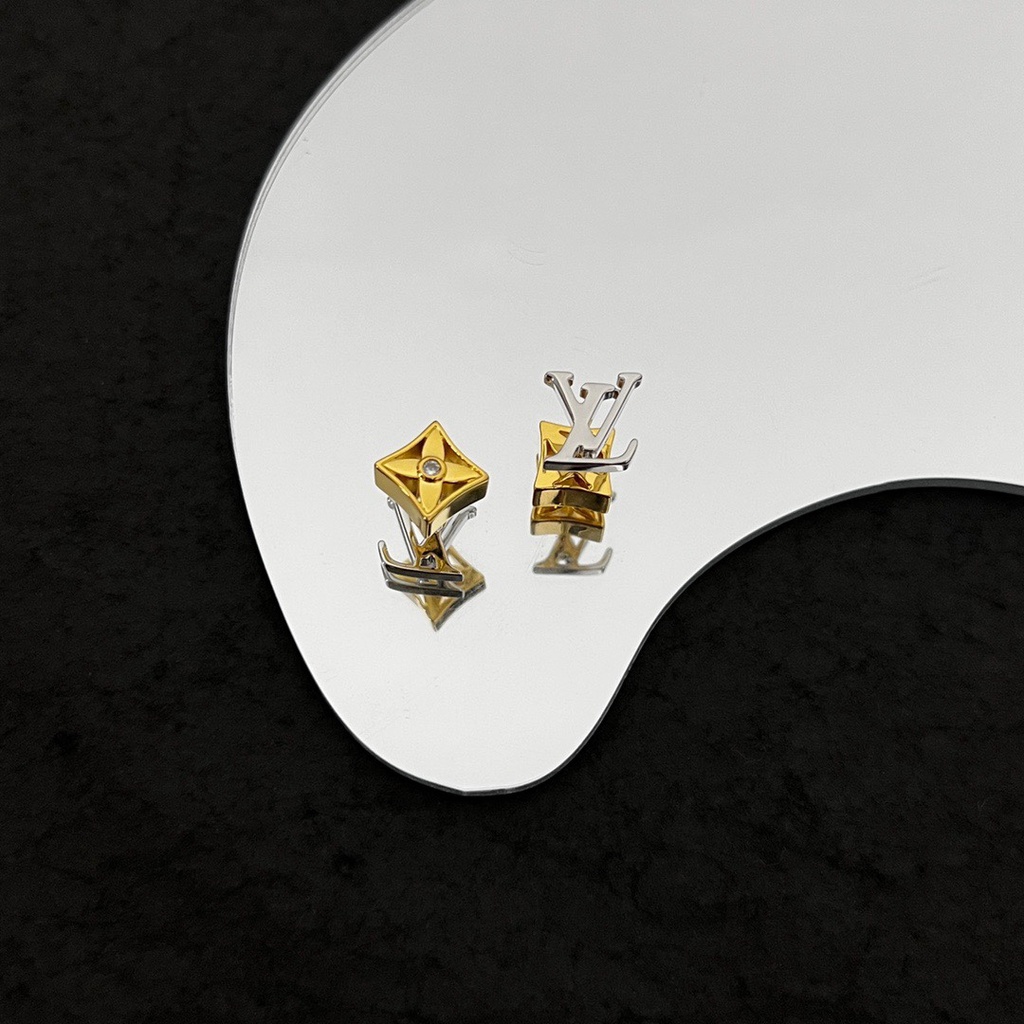 Lv Bông Tai Thép Titan Hình logo Chữ Thời Trang Cho Nữ