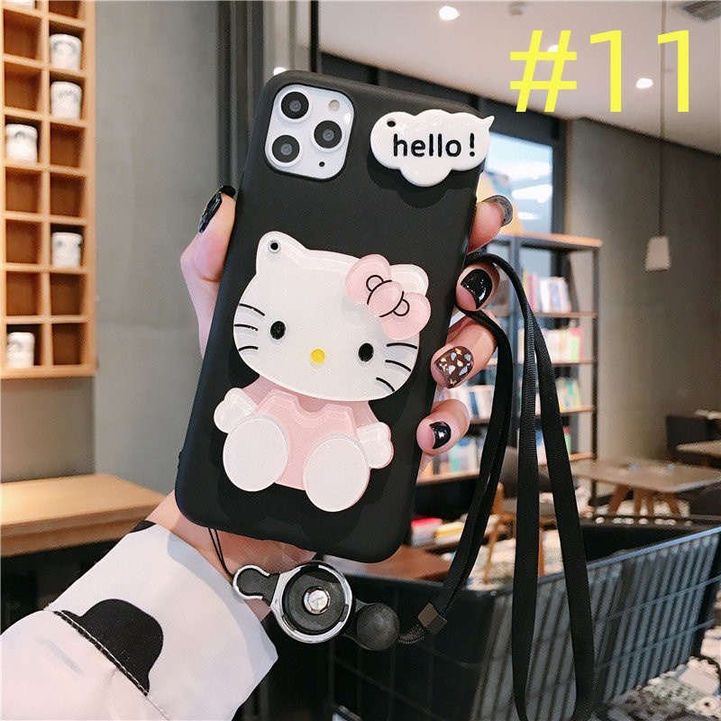 Ốp lưng chống rơi cho redmi note 12 pro 11s 10s 9s 8 7 pro redmi 12 10c 9a 9c 9t poco x5 m3 pro kawaii anime hình kitty vỏ điện thoại có dây buộc