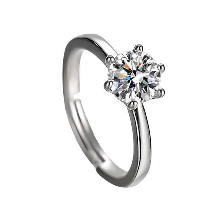 Thời trang nữ trang sức hợp kim cặp đôi mẫu nhẫn kim cương moissanite