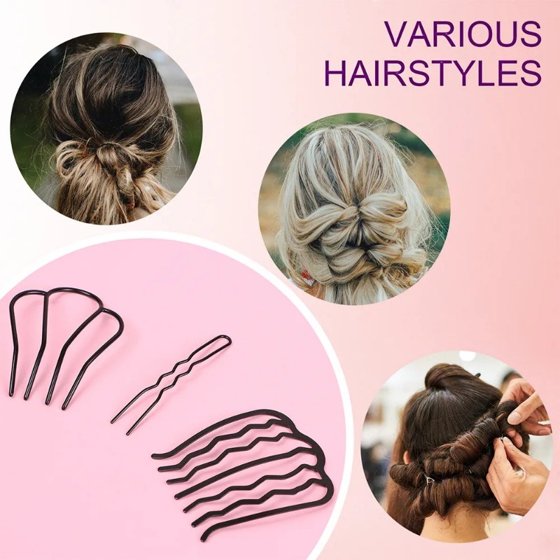 Phong cách hàn quốc thời trang nữ đơn giản cô gái tóc búi đen lược bện vô hình kẹp tóc đa năng dụng cụ tạo kiểu tóc thanh xoắn phụ kiện tóc