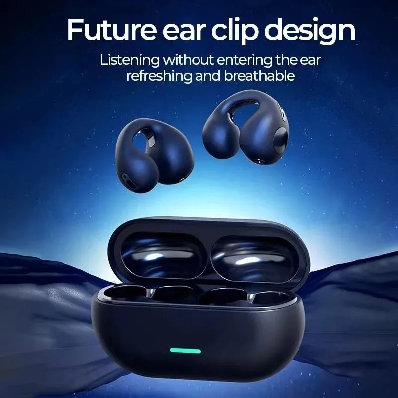 Tai nghe dẫn truyền xương tws mới, tai nghe nhét tai bluetooth không dây, âm thanh nổi thiết kế kẹp tai, tai nghe thể thao có micrô