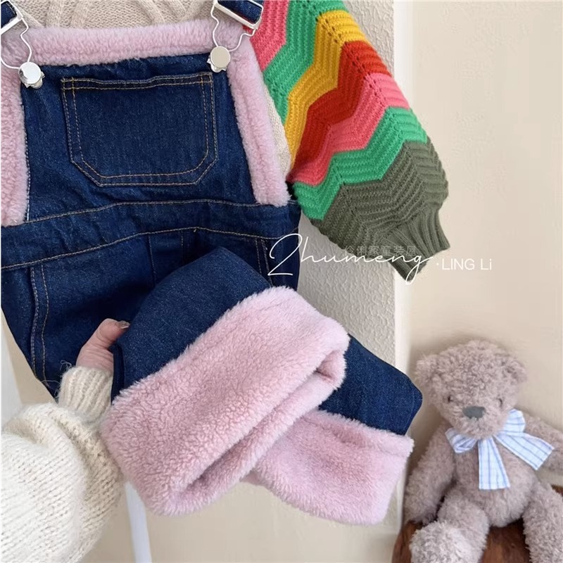 Áo Len Lông Cừu Tay Áo Gợn Sóng Màu Tương Phản Thời Trang Thu Đông Hàn Quốc Dành Cho Bé Gái 2-7 Tuổi